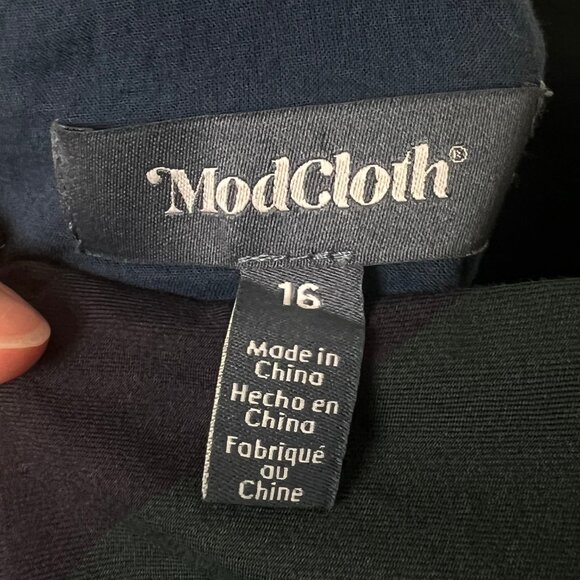 ModCloth Plaid Holiday Midi Dress Christmas Fall Winter Vintage Inspired Retro - Picture 4 of 10